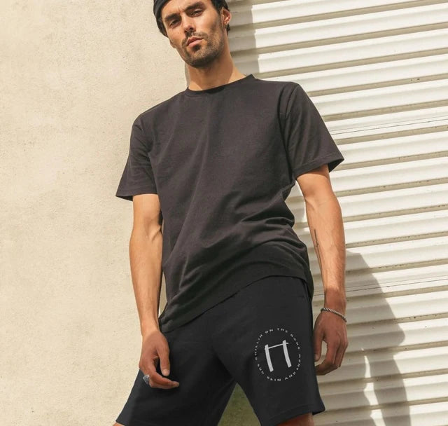 Men's Gym Shorts. Black. 100%Organic Cotton 