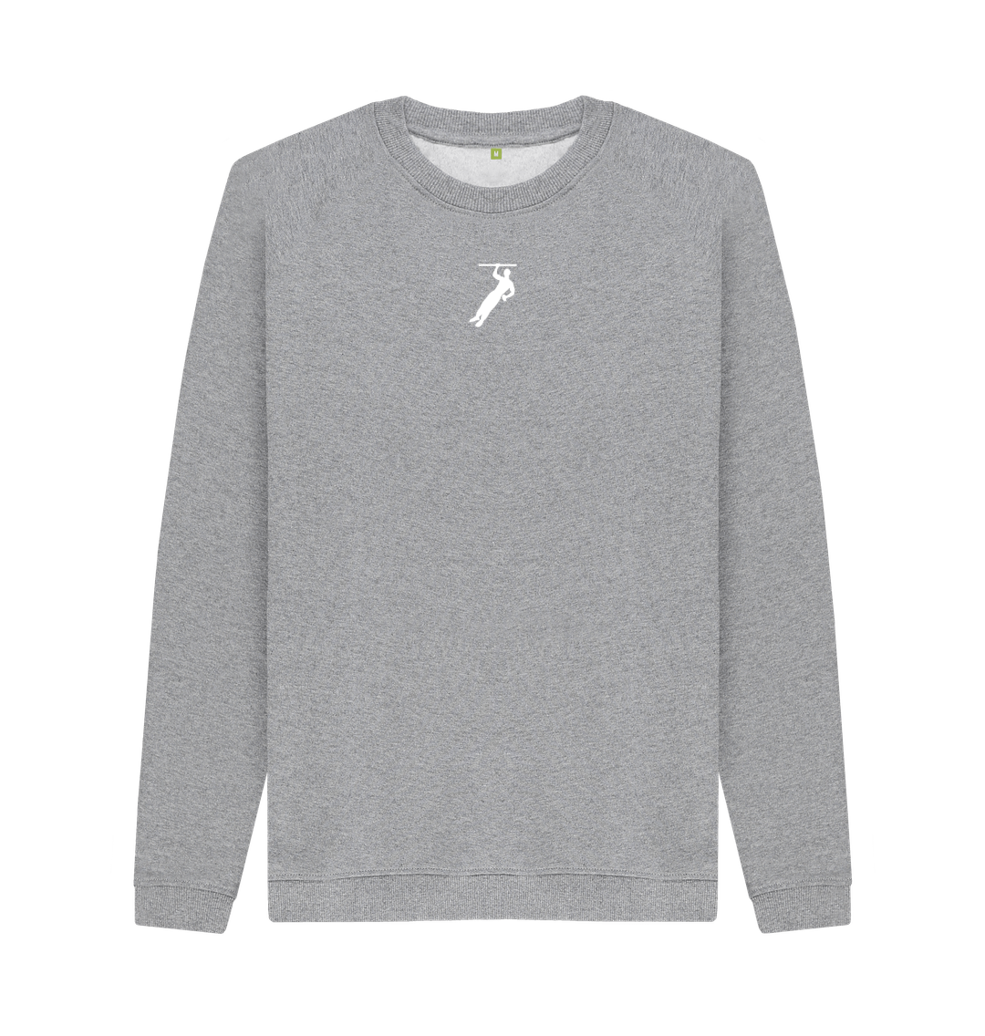 Light Heather Crew Kneck Sweater with white printed logo